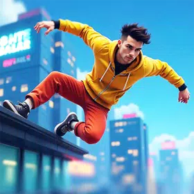 Chạy cực độ parkour mái nhà 3D