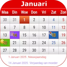 Nederland Kalender 2025