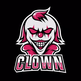 Clown laughing