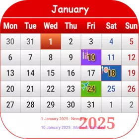 Namibia Calendar 2025