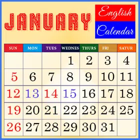 English calendar
