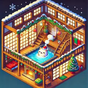 Suối Nước Nóng Cho Mèo Kawaii