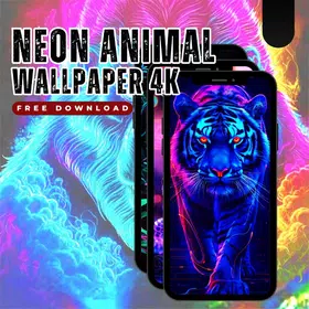 Neon Animal Wallpaper 4K